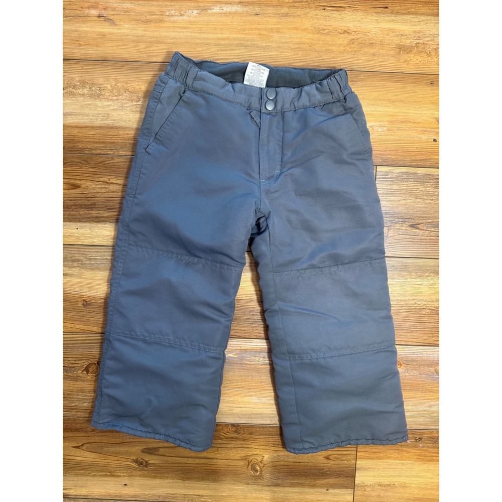 Falls Creek Kids Snow Pants Gray Blue Insulated Winter Trousers XS 4/5